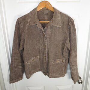 Earin Creations Women Sz M Hemp Organic Cotton Blend Shirt Jacket USA Made *Read